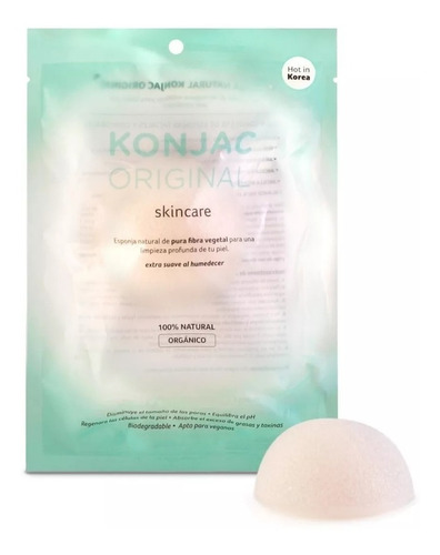 Konjac Esponja Facial Blanca 100% Blanco Puro Limpia Exfolia