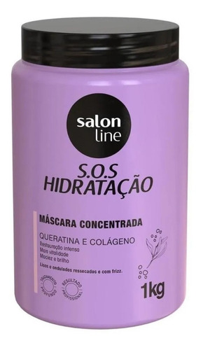 Máscara S.o.s Hidratação Queratina E Colágeno Salon Line 1 Kg