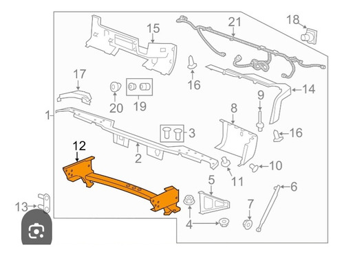 Refuerzo Parachoque Trasero Viga Silverado Gm 20899966 Foto 4