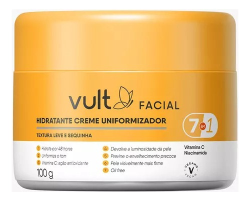 Hidratante Facial Creme Uniformizador Vitamina C 100g Vult