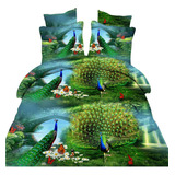 Boo 3d Pavo Real # 2 Edredones Ropa De Cama Hoja De