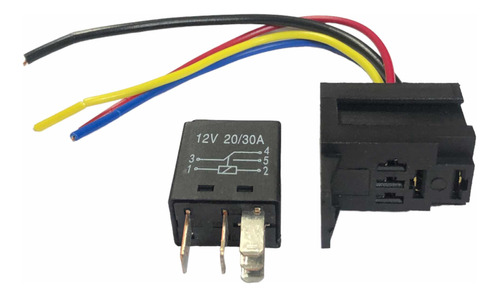 Micro Relay Universal 12v 20/30a + Socket Arnes 5 Terminales