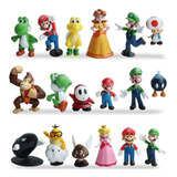 18 Peças/conjunto Com Mario Brothers Yoshi Luigi Nintendo