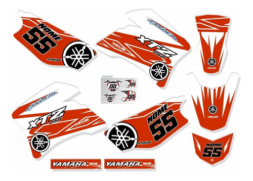 Adesivos Moto Trilha Yamaha Xtz 250 Lander Laranja Ca-16147