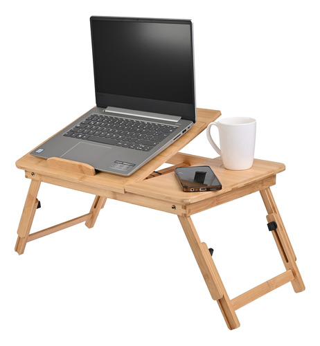 Mesa Plegable De Bambú Para Laptop Cama Y Sillón 