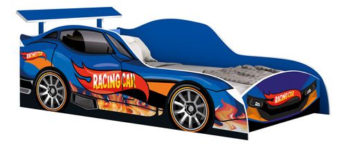 Cama Carro Solteiro Racing Car Para Meninos Cores