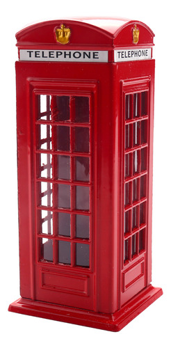 Metal Red British English London Telephone Booth Bank Coin B