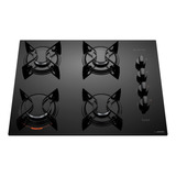 Cooktop 4 Bocas Atlas Preto Com Mesa De Vidro U Top Bivolt