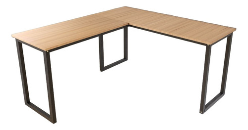 Escrivaninha Gamer Nova Decor Mesa Em L Escritório Diretor Metal E Madeira Mdp De 150cm X 75cm X 45cm X 150cm Mel 