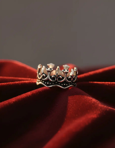 Anillo Corona Rey Adorno Realeza Poder Sabiduría Plata .925