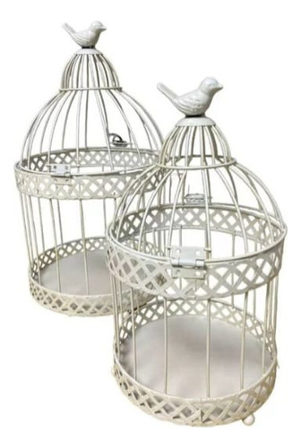 Set De 2 Jaulas Decorativas Pajarito 