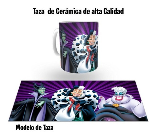 Taza De Ceramica 320 Ml, Modelo, Villanas De Disney