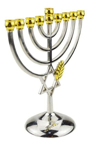 Menorah Judía Candelabro De 9 Brazos 