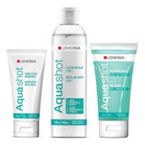 Kit Aquashot X 3 Loción Micelar+ Scrub + Hidratante Lidherma