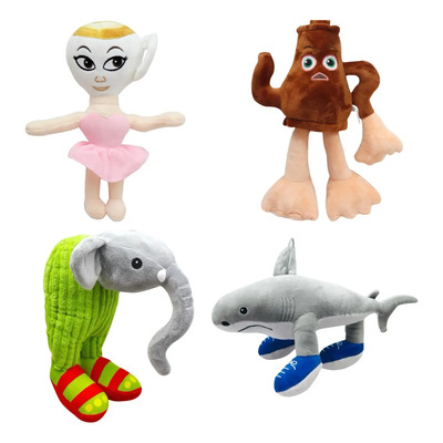 4pcs Animal De Peluche Italiano Brainrot Tun Tung Tung Sahur