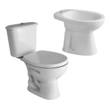 Inodoro Largo Ferrum Andina, Bidet Y Depósito Apoyo Dual