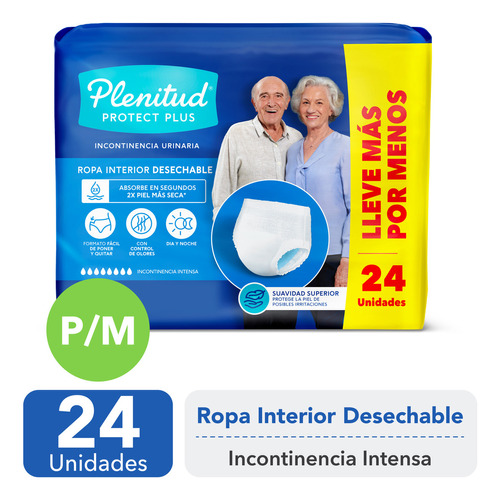 Ropa Interior Desechable Plenitud Inc. Fuerte -talla P/m 24u