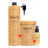 Hidratação Trivitt 1kg +reparador De Pontas 30ml +shampoo 1l