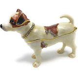 Kubla Crafts Esmaltado Jack Russell Terrier Perro Caja De La