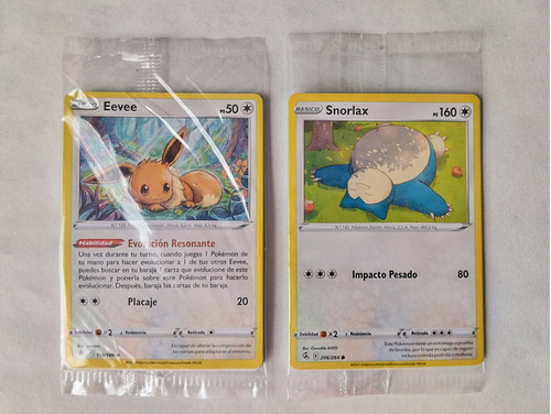 Cartas Pokémon Originales Snorlax + Eevee | Vualá Sorpresa