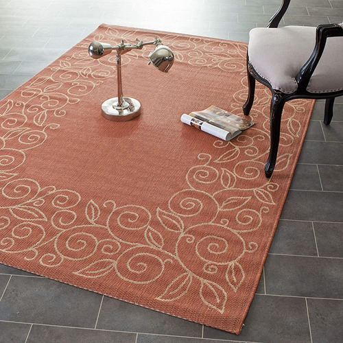 Safavieh Courtyard Collection 2'7 X 5' Terracotta/beige Cy5