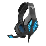 Auricular Gamer A1 C/ Luz Led Y Micrófono Color Azul Color De La Luz Azul