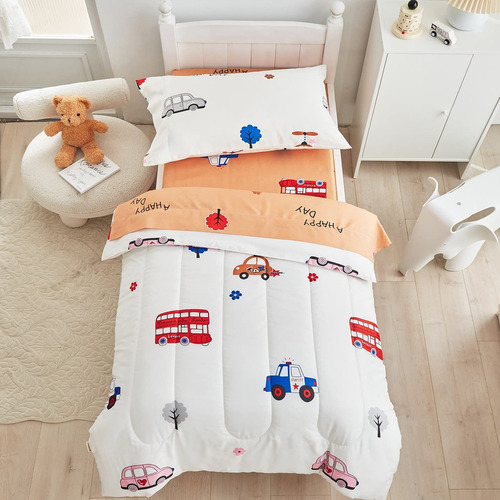 Juego De Ropa De Cama De 4 Piezas Para Bebés Niñas Y Niños,