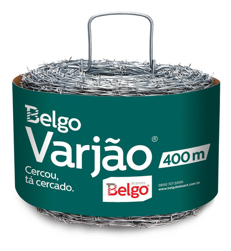 Arame Farpado Belgo Varjão 400m Zincado - Cercas Rurais