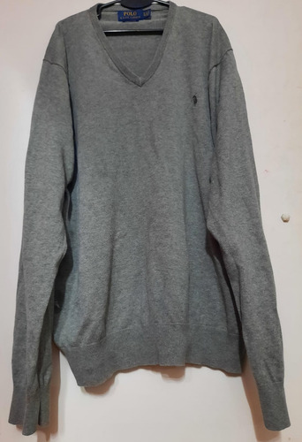 Pullover Gris Polo Ralph Laurent 100% Algodon Talle Xl