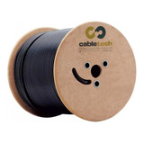 Bobina Cabo Coaxial Rg6 Preto Com Mensageiro 305mts