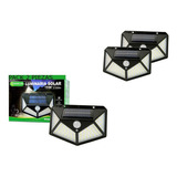 Luminaria Led Solar Seguridad Jardín Exteriores 1050lm 2 Pzs