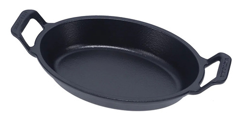 Cazuela Oval De Hierro Fundido 21 X 15 Cm Victoria Cc Color Negro