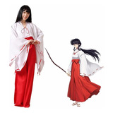  Anime Japonés Kikyo Miko Kimono Cosplay Bruja Disfraz