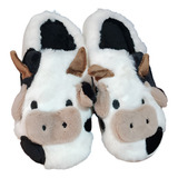 Pantuflas De Vaca Peluchitas Suela Gruesa Calientitas