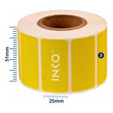 10 Rollos Etiqueta Térmica Amarilla 51x25mm 2x1 PLG C/1000 Color Amarillo