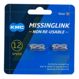 Conector De Cadena Kmc X12, 12 V, Silver Missing Link, 2 Unidades