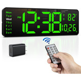 Reloj De Pared Digital Led 40 Cm Control Remoto Para Sala De