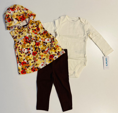 Conjunto Carters Body, Calza, Chaleco 12, 18 Y 24 Meses