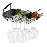 Wallniture Piccola - Botellero Y Soporte Para Copas De Vino,