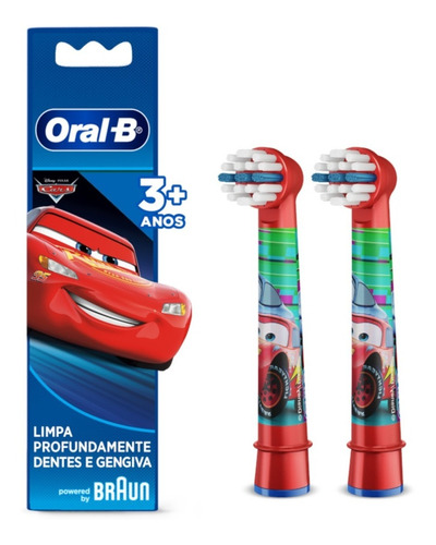 Refil Escova Dental Elétrica Infantil Carros 3+  - Oral-b