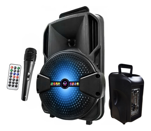 Caixa Som Com Bluetooth Entrada P10 1000w Karaoke Microfone