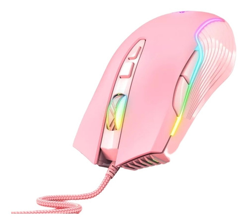 Mouse Gamer Rgb Onikuma Ratón 7 Botones Pink Edition Juegos 