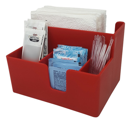 Kit 20 Porta Sachês Guardanapo Açúcar Organizadores Bancada Cor Vermelho