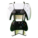 Suporte Duplo Controle Game Ps5 Ps4 Switch Xbox Mdf Branco