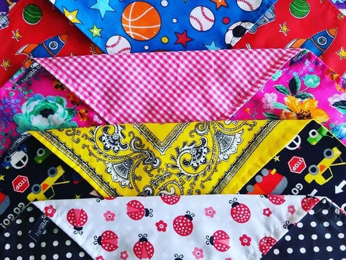 Bandana Doble Vista Para Perro Paq 4pzas Estampados Sorpresa