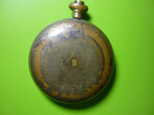 Antigua Caja De Reloj Bolsillo Grabada.