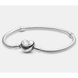 Pulsera Pandora Moments Cadena Serpiente Broche Corazon