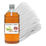 10 Mechas Antorcha 10mmx20cm-5 Litros Aceite Citronella-neem