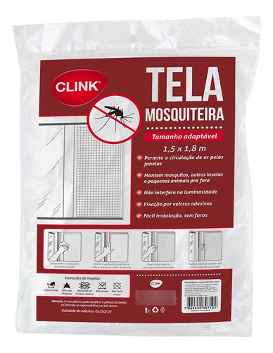 Tela Mosquiteiro Adesivo Janelas Adaptável Removível 150x180