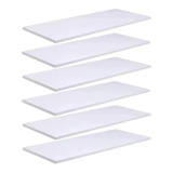 Kit 06 Prateleiras 50x15 Branco Mdf Quarto Sala Decoração